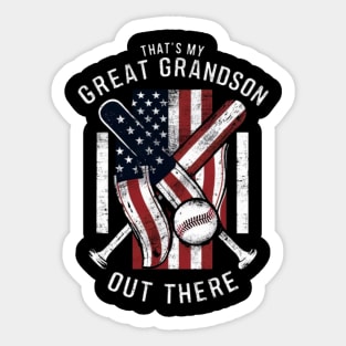 That's My Great Grandson Out There Grandma Baseball and Softball Women Gifts Sticker